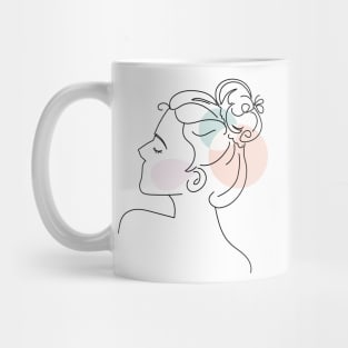 abstract lady, line art woman Mug